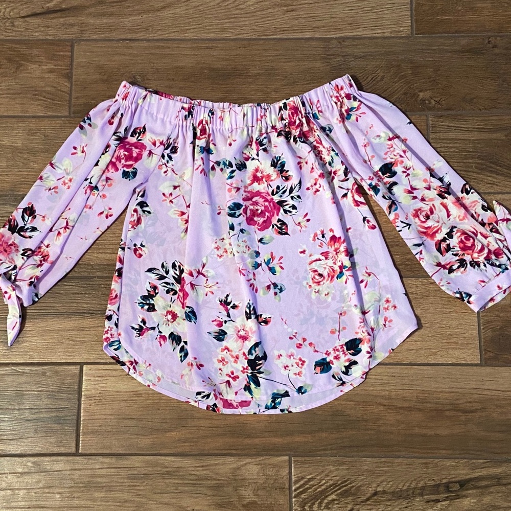 Express Floral Off The Shoulder Top
